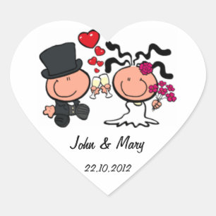 Ehe Ehepaar Cartoon Sticker