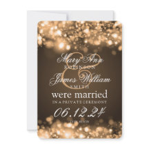 Ehe Elopement funkelnde Lichter Gold