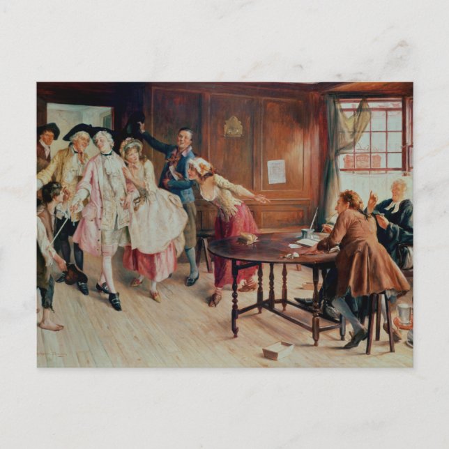 Ehe in der Fleet Street, 1898 (Öl auf Leinwand) Postkarte (Vorderseite)