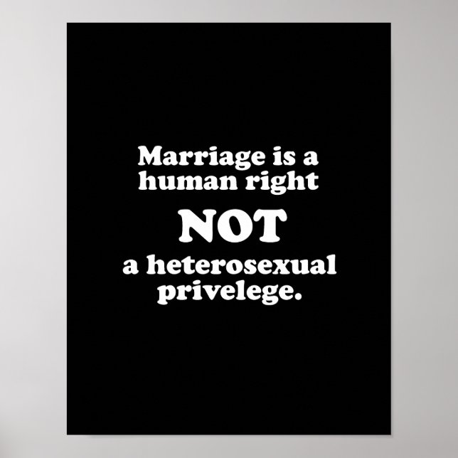 Ehe ist ein Menschenrecht, kein heterosexueller Pr Poster (Vorne)