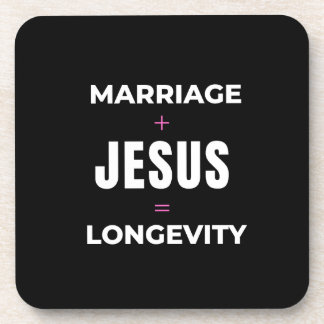 Ehe + Jesus = Langlebigkeit Getränkeuntersetzer