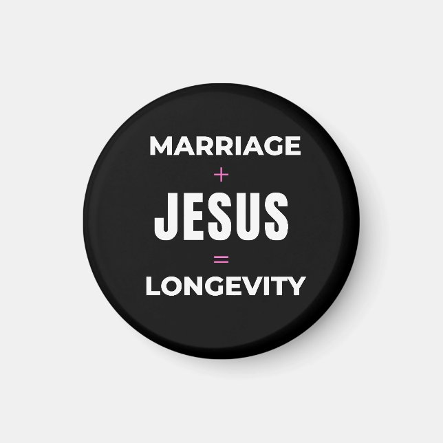 Ehe + Jesus = Langlebigkeit Magnet (Vorne)