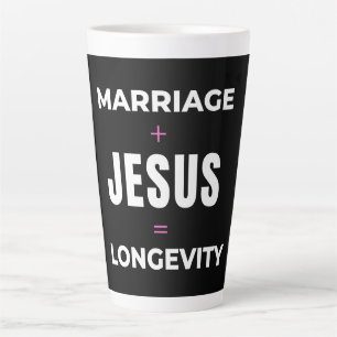 Ehe + Jesus = Langlebigkeit Milchtasse