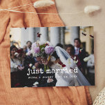 Ehe Vintage Schreibmaschine Hochzeit Foto Postkarte<br><div class="desc">Sie haben sich entschieden zu ellop? Will du,  zu verkünden,  dass du gerade verheiratet got hast? Teilen Sie die Neuigkeiten Ihrer Ehe mit dieser schönen Hochzeitsfotokarte,  dem vollständig anpassbaren Schriftart und den Farben.</div>