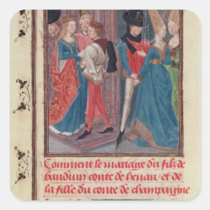 Ehe von Baldwin VI und Marie Quadratischer Aufkleber