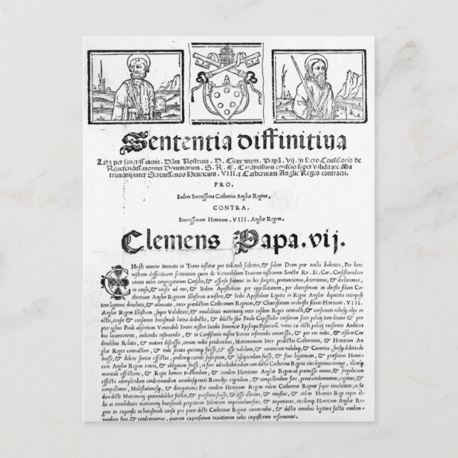 Ehe von Heinrich VIII. und Catherine von Aragon Postkarte (Vorderseite)