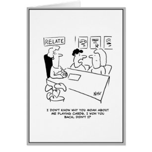 Eheberatung Cartoon. Ehemann verspielt die Ehefrau