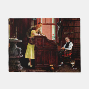 Ehefähigkeitszeugnis durch Norman Rockwell Fußmatte
