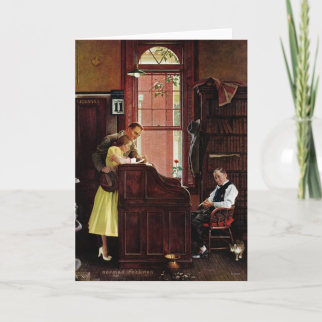 Ehefähigkeitszeugnis durch Norman Rockwell Karte (Vorderseite)
