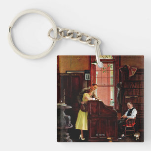 Ehefähigkeitszeugnis durch Norman Rockwell Schlüsselanhänger