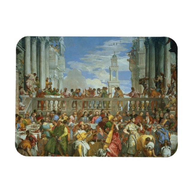 Ehefest in Cana, c.1562 (Öl auf Leinwand) Magnet (Horizontal)