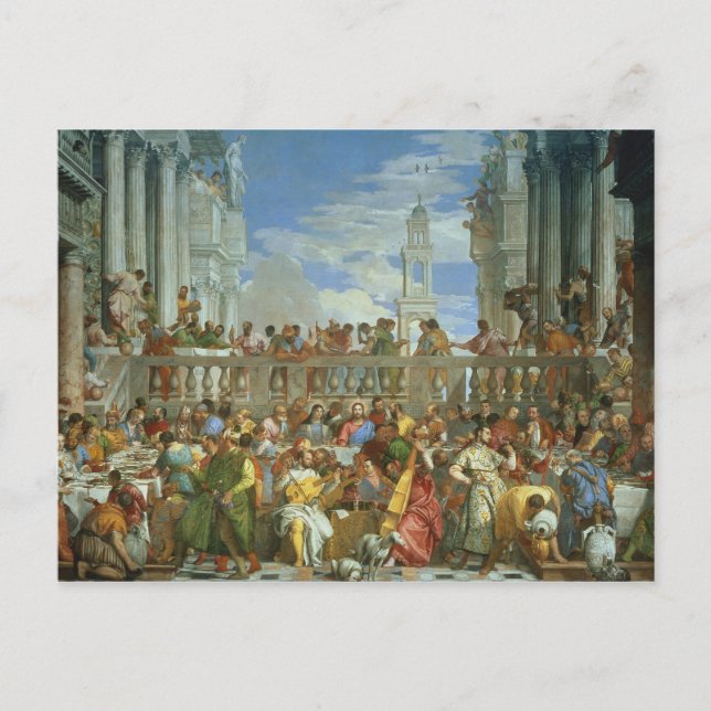 Ehefest in Cana, c.1562 (Öl auf Leinwand) Postkarte (Vorderseite)