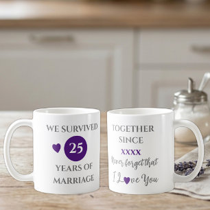 Ehefrau 25 Jahre Ehe est Jahr lila Kaffeetasse