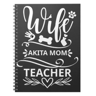 Ehefrau Akita Mama Lehrerin Funny Dog Liebhaber Notizblock