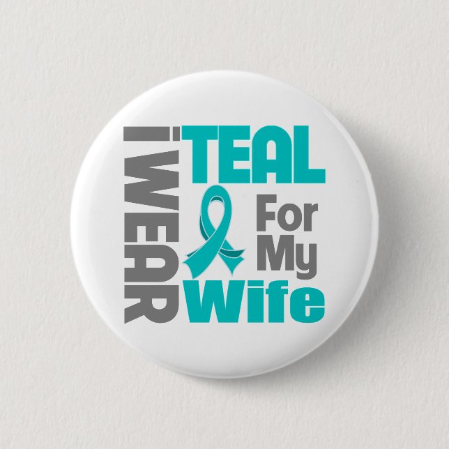 Ehefrau - Aquamarine Unterstützung für Eierstockkr Button (Vorderseite)
