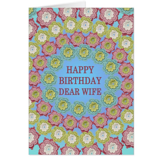 Ehefrau Birthday Crochet Blume (Vorne)