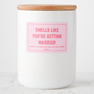 Ehefrau Bridal Custom Candle mit Nachrichtengesche Lebensmitteletikett