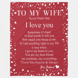 Ehefrau  Brief an meine Ehefrau Liebe von Husband Fleecedecke