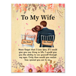 Ehefrau  Brief an meine Ehefrau Liebe von Husband Fotodruck