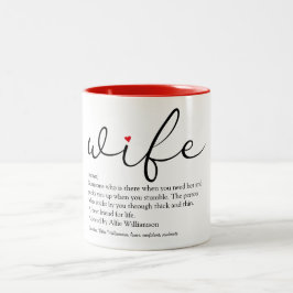 Ehefrau definiert Rotes Herz Schwarz und Weiß Zweifarbige Tasse