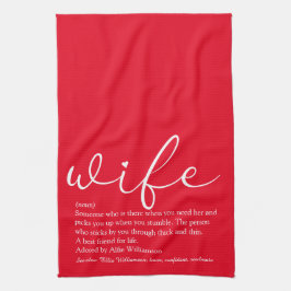 Ehefrau Definition Elegante Script Liebe Herz Rot Geschirrtuch