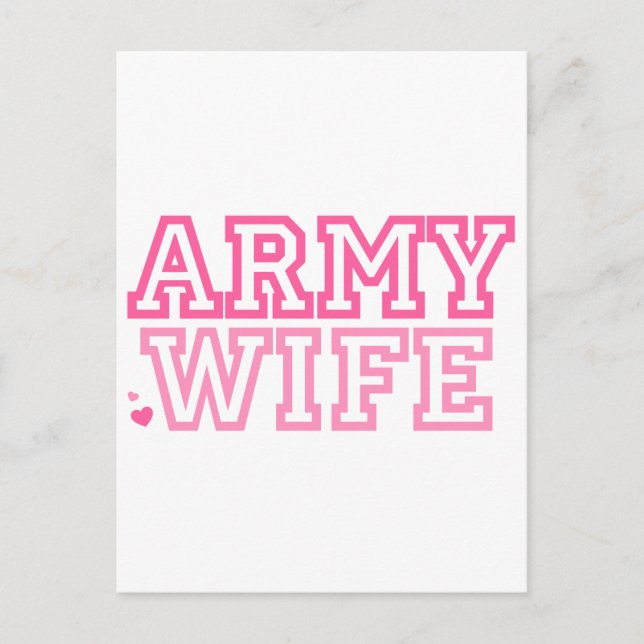 Ehefrau der Armee (pink) Postkarte (Vorderseite)