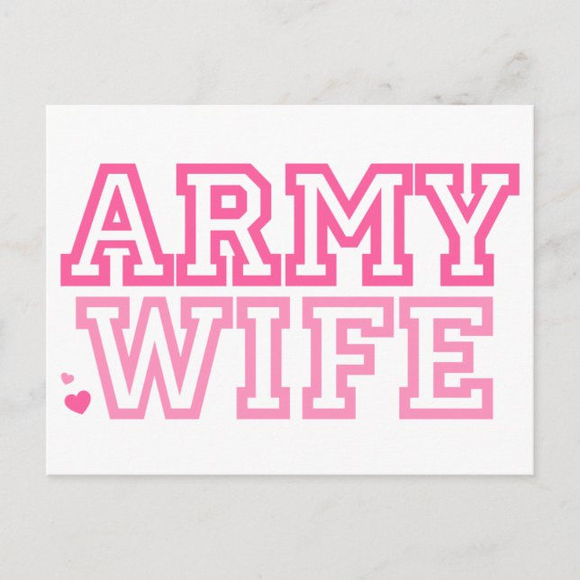 Ehefrau der Armee (pink) Postkarte (Vorderseite)