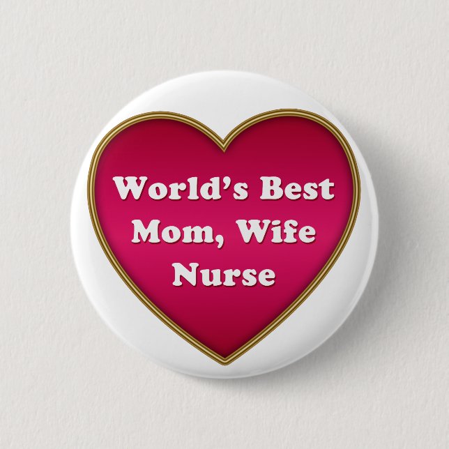 Ehefrau der besten Mama der Welt Button (Vorderseite)