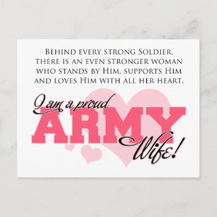 Ehefrau der Proud-Armee Postkarte