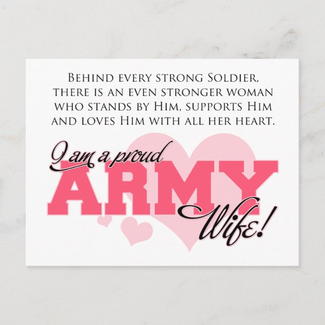 Ehefrau der Proud-Armee Postkarte (Vorderseite)