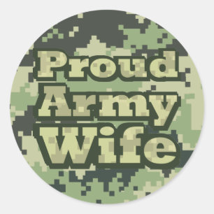 Ehefrau der Proud-Armee Runder Aufkleber