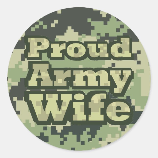 Ehefrau der Proud-Armee Runder Aufkleber (Vorderseite)