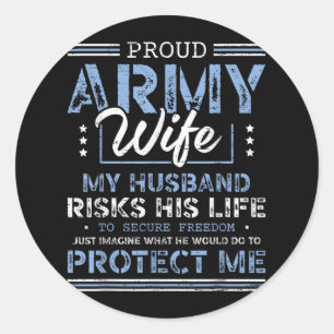 Ehefrau der Proud Army Husband Securing Freedom So Runder Aufkleber