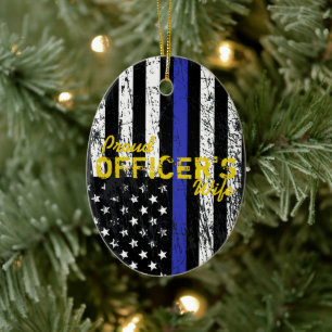 Ehefrau der Thin Blue Line des Proud Officer Keramikornament