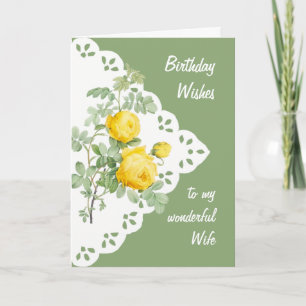 Ehefrau der Vintagen Gelbrosen-Blume Karte