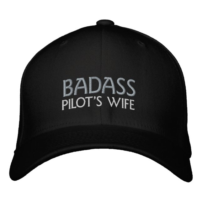 Ehefrau des Badass Pilot bestickte Hülle Bestickte Baseballkappe (Vorderseite)