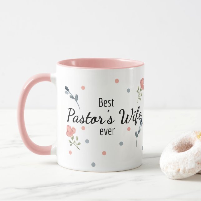 Ehefrau des besten Pastors je Rosa Tasse (Mit Donut)