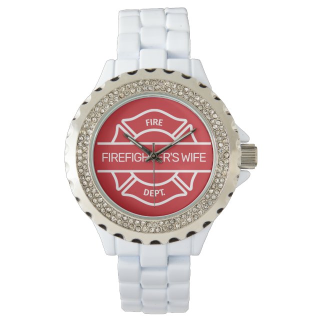 Ehefrau des Feuerwehrmanns Bling Wrist Armbanduhr (Vorderseite)
