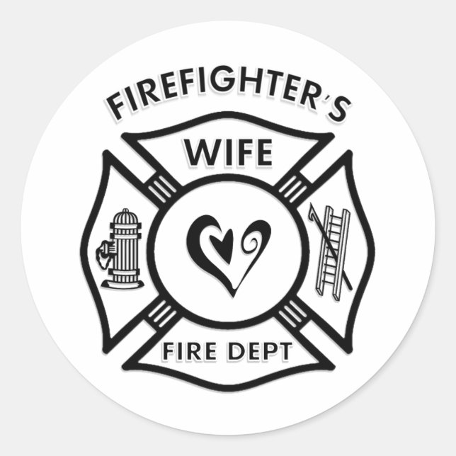 Ehefrau des Feuerwehrmanns Runder Aufkleber (Vorderseite)