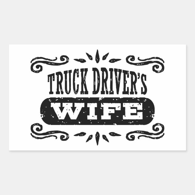 Ehefrau des Lkw-Fahrers Rechteckiger Aufkleber (Vorderseite)