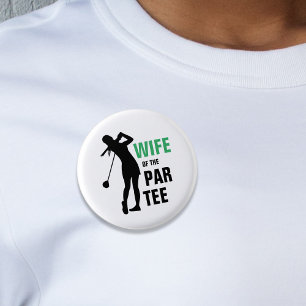 Ehefrau des Par Tee Grün und Weiß Button
