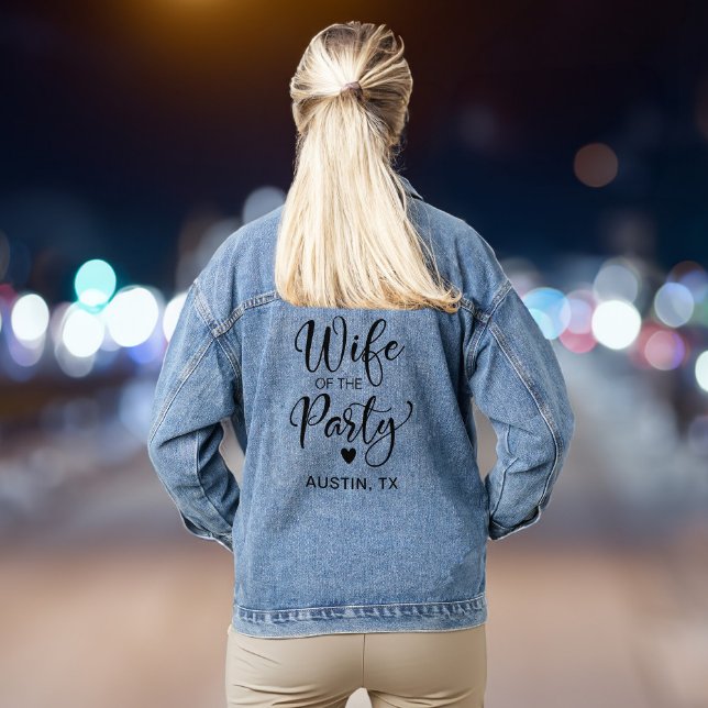 Ehefrau des Party Austin Junggeselinnen-Abschieds Jeansjacke (Celebrate your last fling before the ring in style & add some flair to your bachelorette party look)