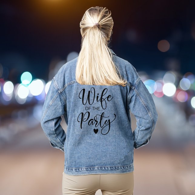 Ehefrau des Party-Junggeselinnen-Abschieds Jeansjacke (Celebrate your last fling before the ring in style & add some flair to your bachelorette party look)