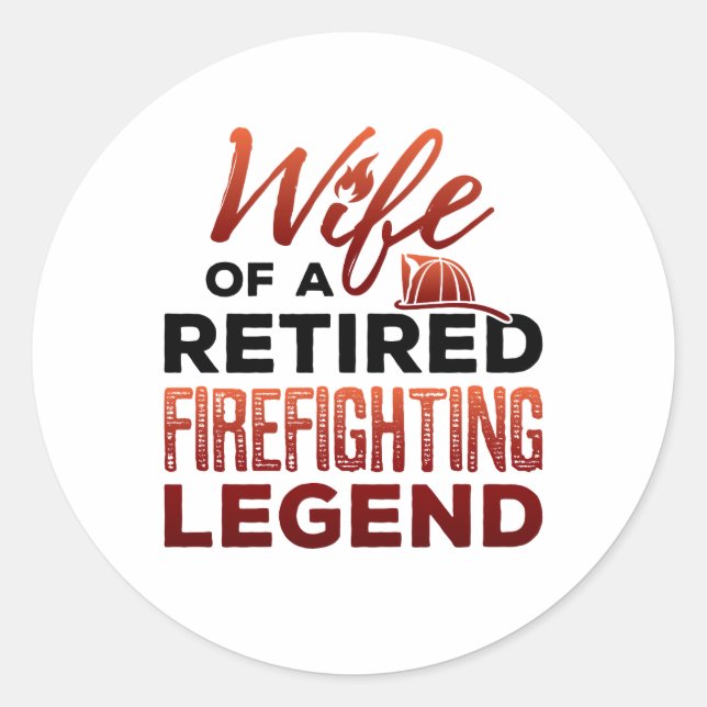 Ehefrau eines müden Feuerwehrlegenden Runder Aufkleber (Vorderseite)