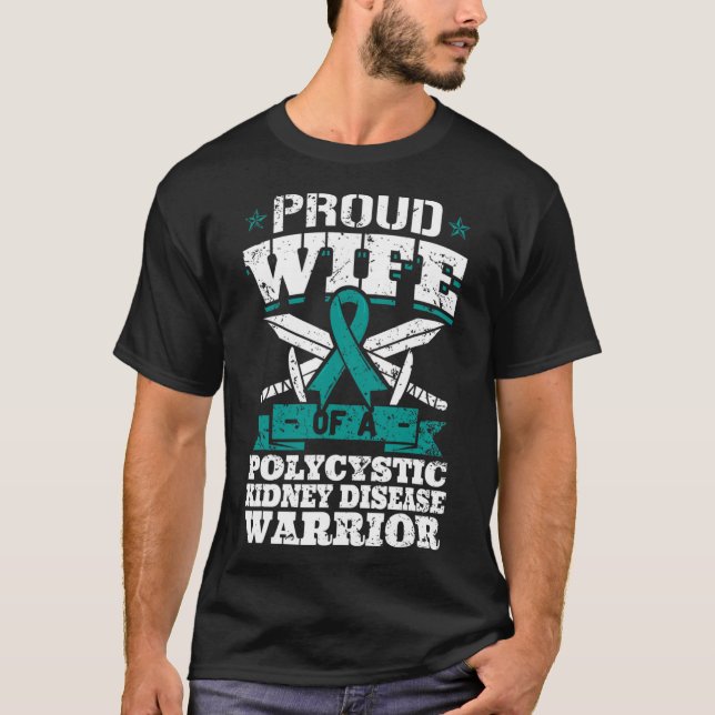 Ehefrau eines polyzystischen Nierenerkrankungskrie T-Shirt (Vorderseite)