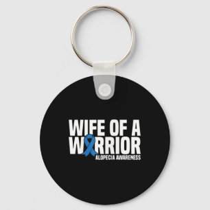 Ehefrau eines Warrior Blue Ribbon Alopezie Bewusst Schlüsselanhänger