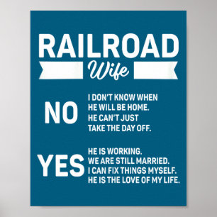 Ehefrau Eisenbahnarbeiter Für Zugliebhaber Enthusi Poster