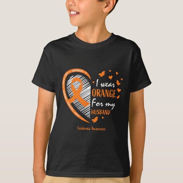 Ehefrau Frauen ich trage Orange für meine Muskelsc T-Shirt (Vorderseite)