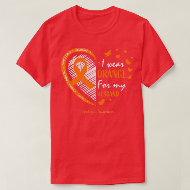 Ehefrau Frauen ich trage Orange für meine Muskelsc T-Shirt (Design vorne)