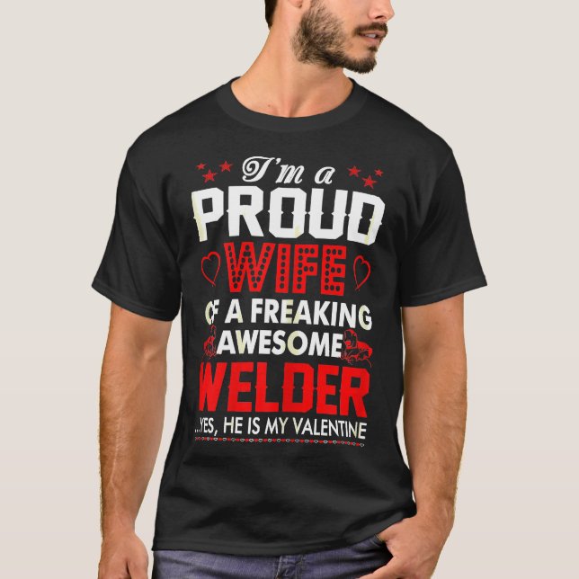 Ehefrau für Frauen, die Phantastisch Welder Mein V T-Shirt (Vorderseite)